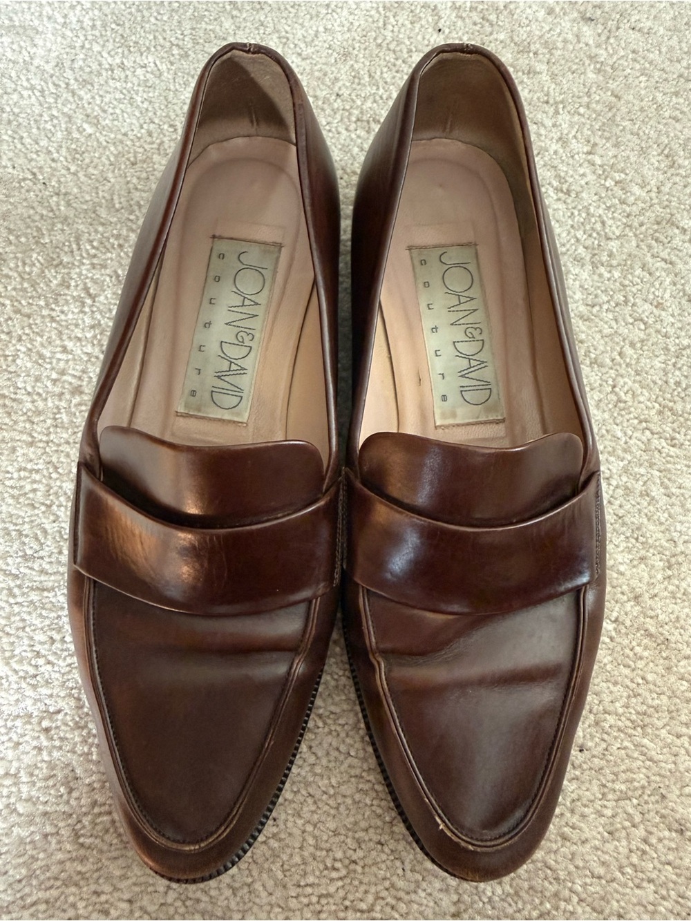 Joan & David Women’s Dark Brown Leather Penny Loafers